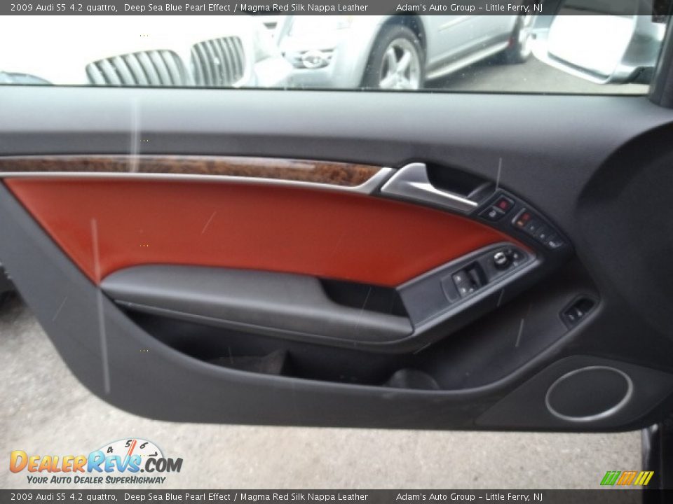 2009 Audi S5 4.2 quattro Deep Sea Blue Pearl Effect / Magma Red Silk Nappa Leather Photo #7