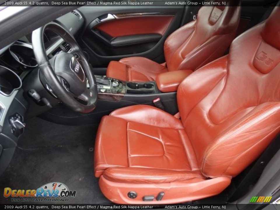 2009 Audi S5 4.2 quattro Deep Sea Blue Pearl Effect / Magma Red Silk Nappa Leather Photo #17