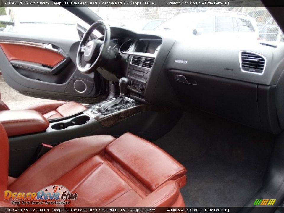 2009 Audi S5 4.2 quattro Deep Sea Blue Pearl Effect / Magma Red Silk Nappa Leather Photo #19