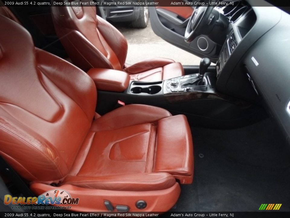 2009 Audi S5 4.2 quattro Deep Sea Blue Pearl Effect / Magma Red Silk Nappa Leather Photo #20