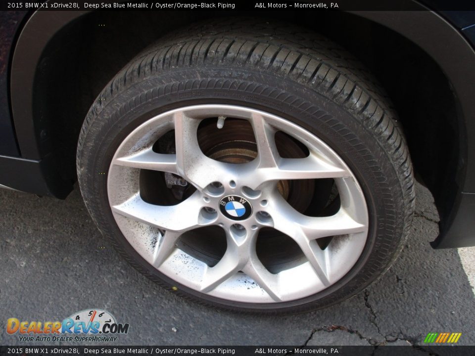 2015 BMW X1 xDrive28i Deep Sea Blue Metallic / Oyster/Orange-Black Piping Photo #6