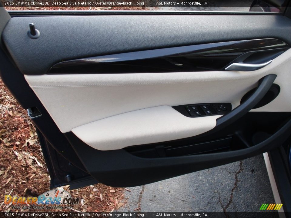 2015 BMW X1 xDrive28i Deep Sea Blue Metallic / Oyster/Orange-Black Piping Photo #10
