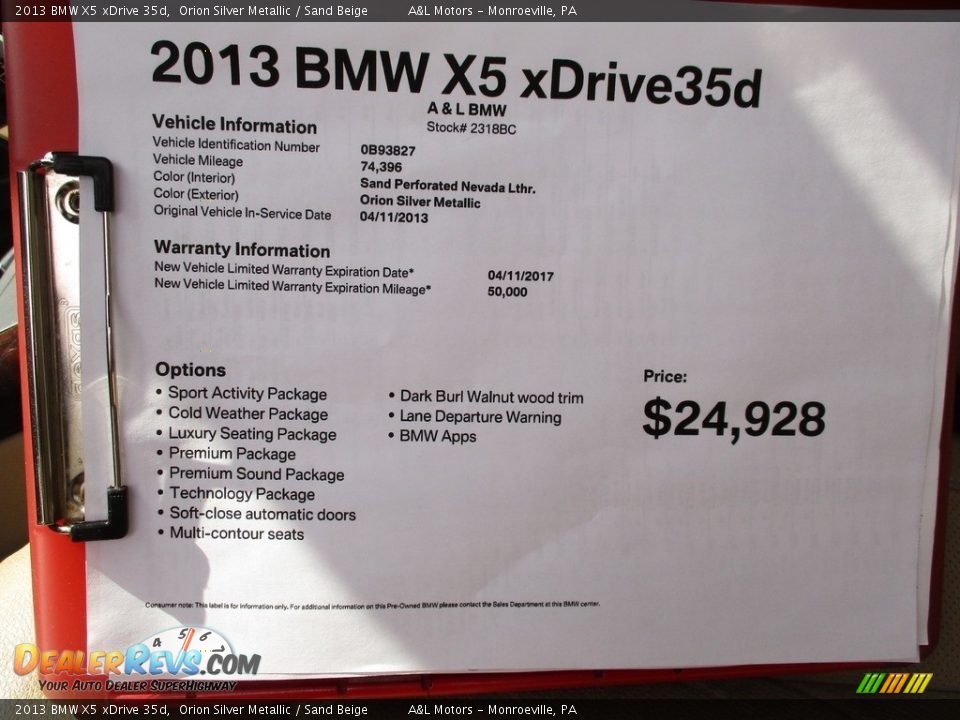 2013 BMW X5 xDrive 35d Orion Silver Metallic / Sand Beige Photo #12