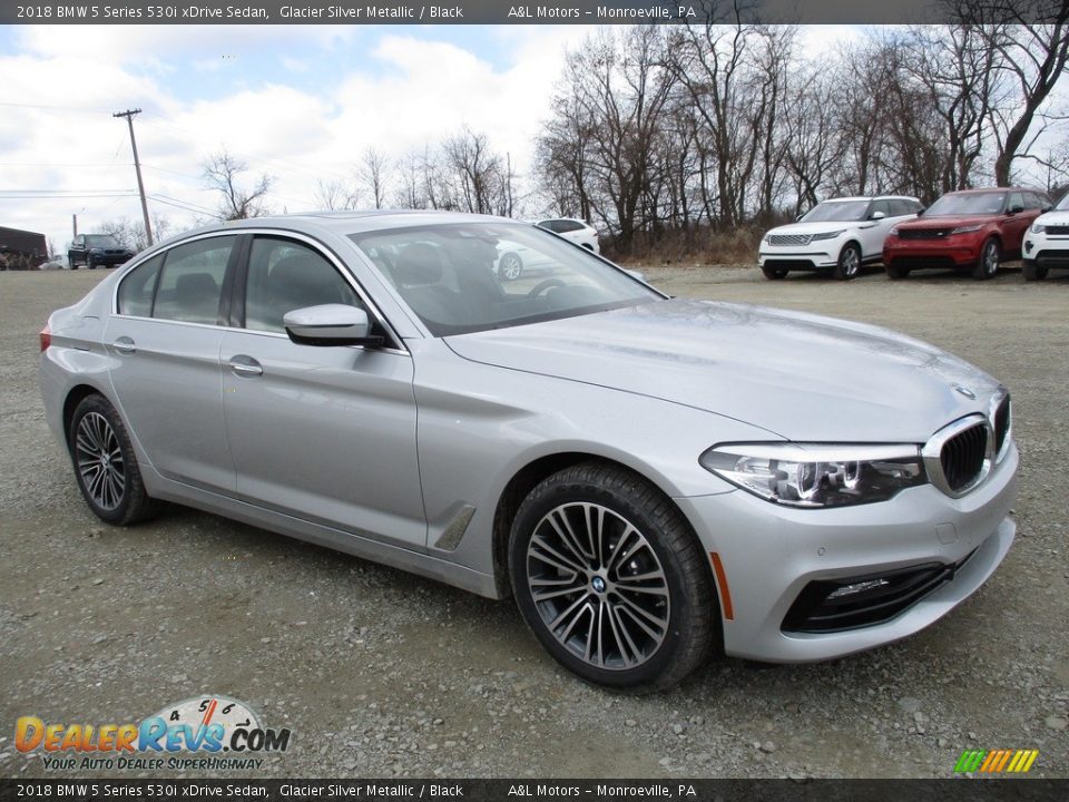 2018 BMW 5 Series 530i xDrive Sedan Glacier Silver Metallic / Black Photo #1