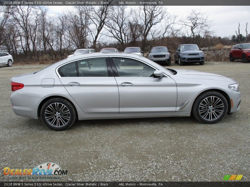 2018 BMW 5 Series 530i xDrive Sedan Glacier Silver Metallic / Black Photo #2