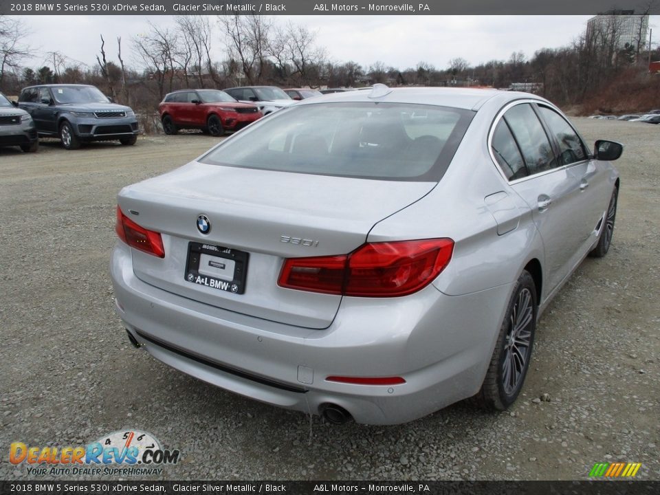 2018 BMW 5 Series 530i xDrive Sedan Glacier Silver Metallic / Black Photo #3