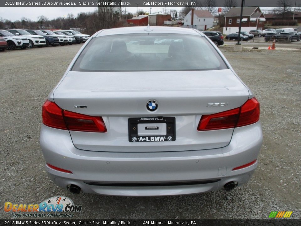 2018 BMW 5 Series 530i xDrive Sedan Glacier Silver Metallic / Black Photo #4