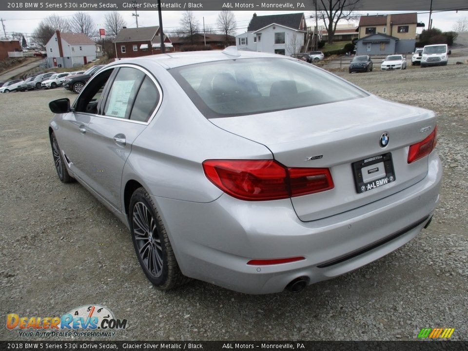 2018 BMW 5 Series 530i xDrive Sedan Glacier Silver Metallic / Black Photo #5