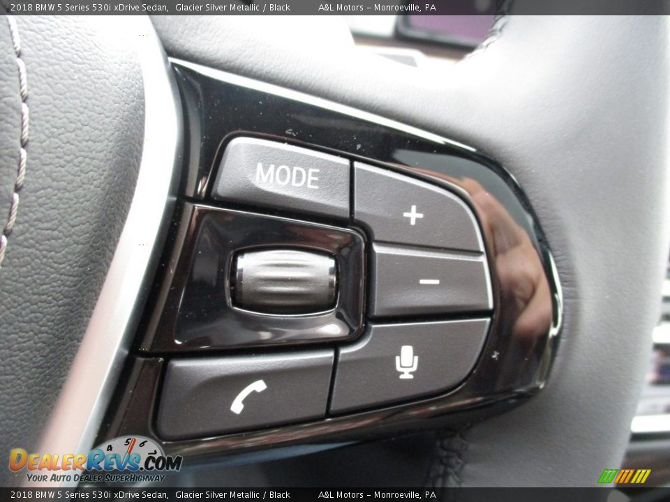 2018 BMW 5 Series 530i xDrive Sedan Glacier Silver Metallic / Black Photo #16
