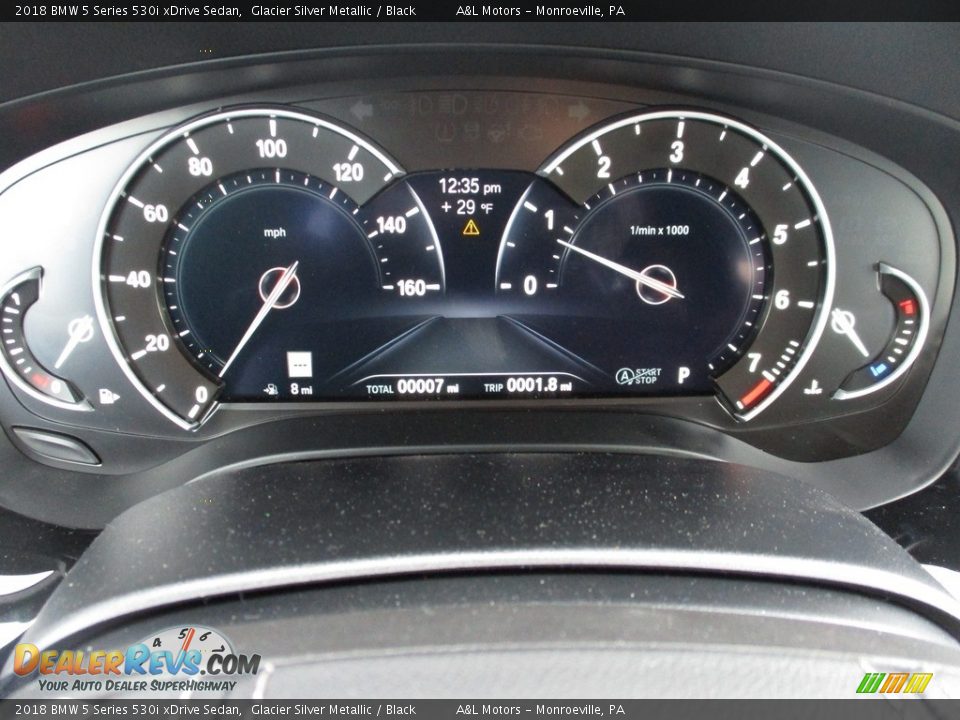 2018 BMW 5 Series 530i xDrive Sedan Glacier Silver Metallic / Black Photo #19