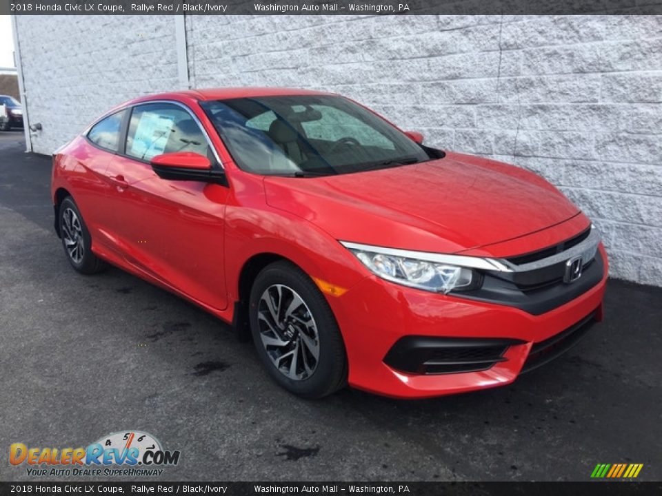 2018 Honda Civic LX Coupe Rallye Red / Black/Ivory Photo #1
