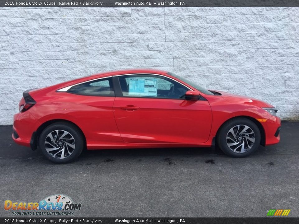 2018 Honda Civic LX Coupe Rallye Red / Black/Ivory Photo #3