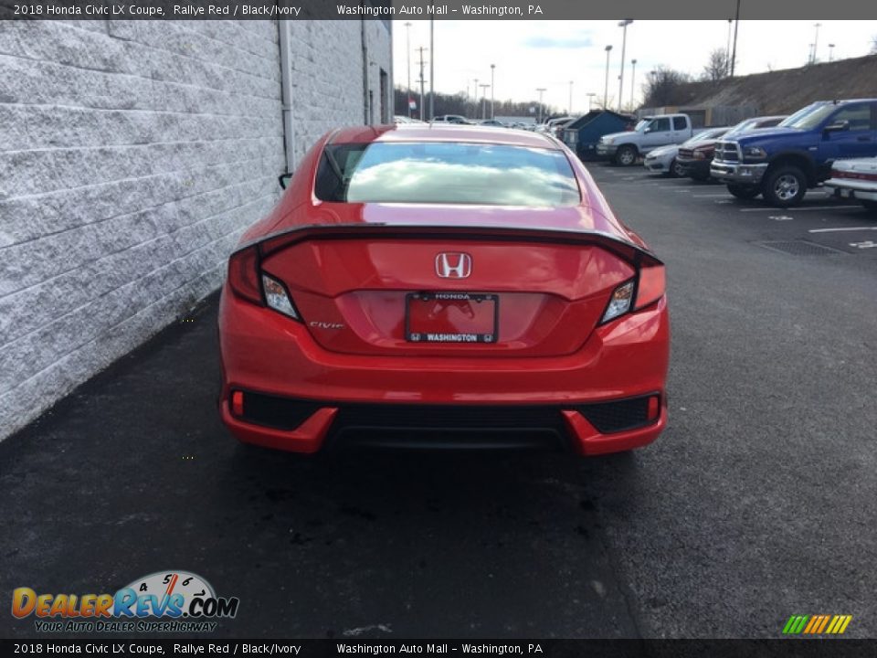 2018 Honda Civic LX Coupe Rallye Red / Black/Ivory Photo #5