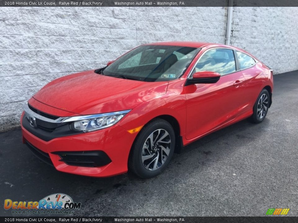 2018 Honda Civic LX Coupe Rallye Red / Black/Ivory Photo #8