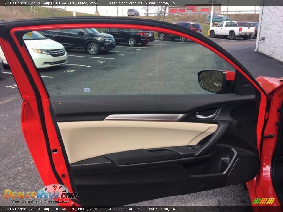 2018 Honda Civic LX Coupe Rallye Red / Black/Ivory Photo #9