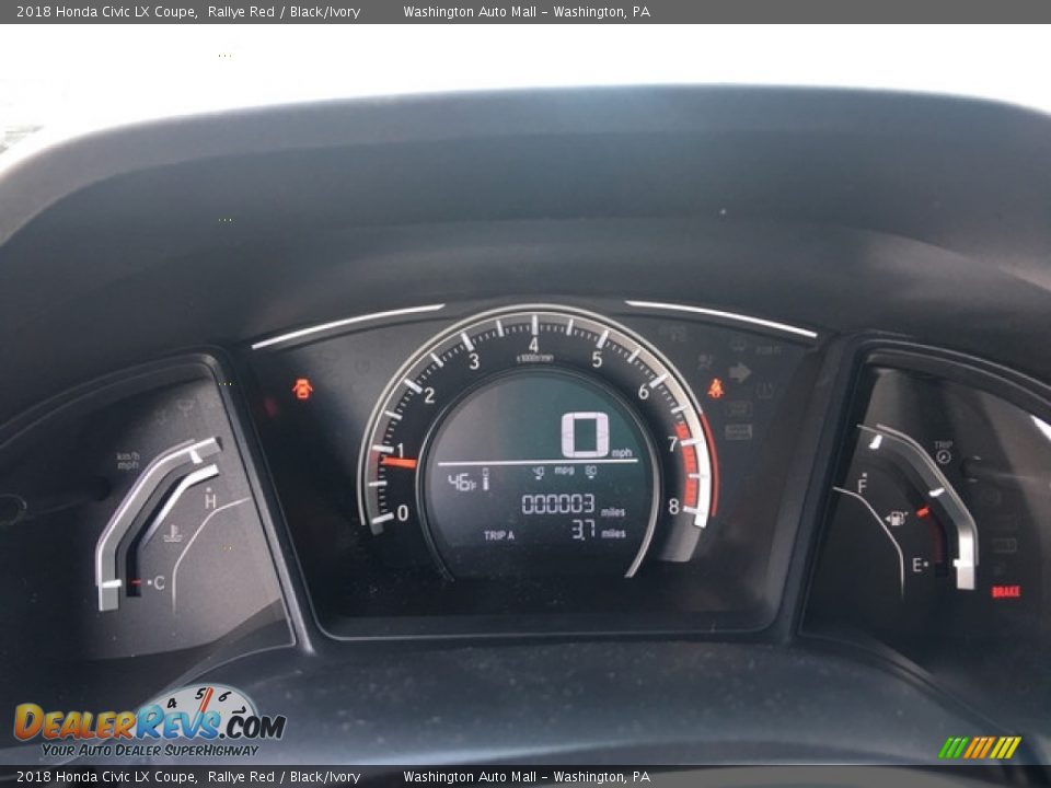 2018 Honda Civic LX Coupe Rallye Red / Black/Ivory Photo #12