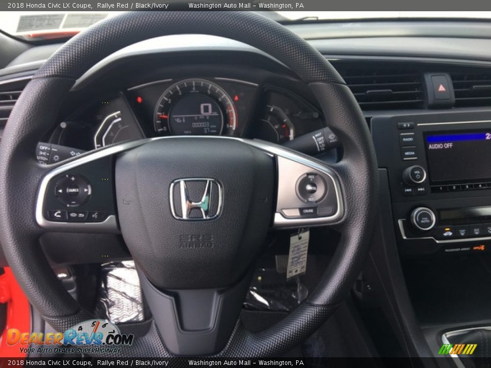 2018 Honda Civic LX Coupe Rallye Red / Black/Ivory Photo #13