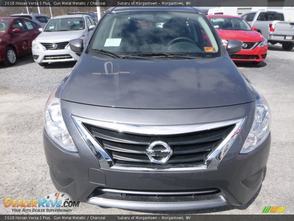 2018 Nissan Versa S Plus Gun Metal Metallic / Charcoal Photo #9