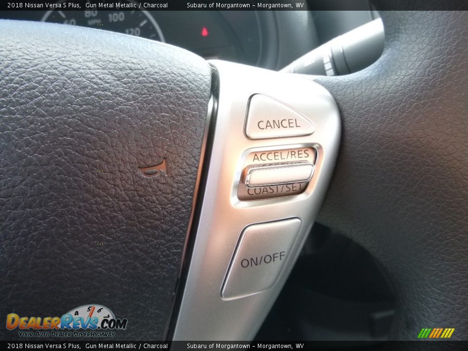 2018 Nissan Versa S Plus Gun Metal Metallic / Charcoal Photo #19