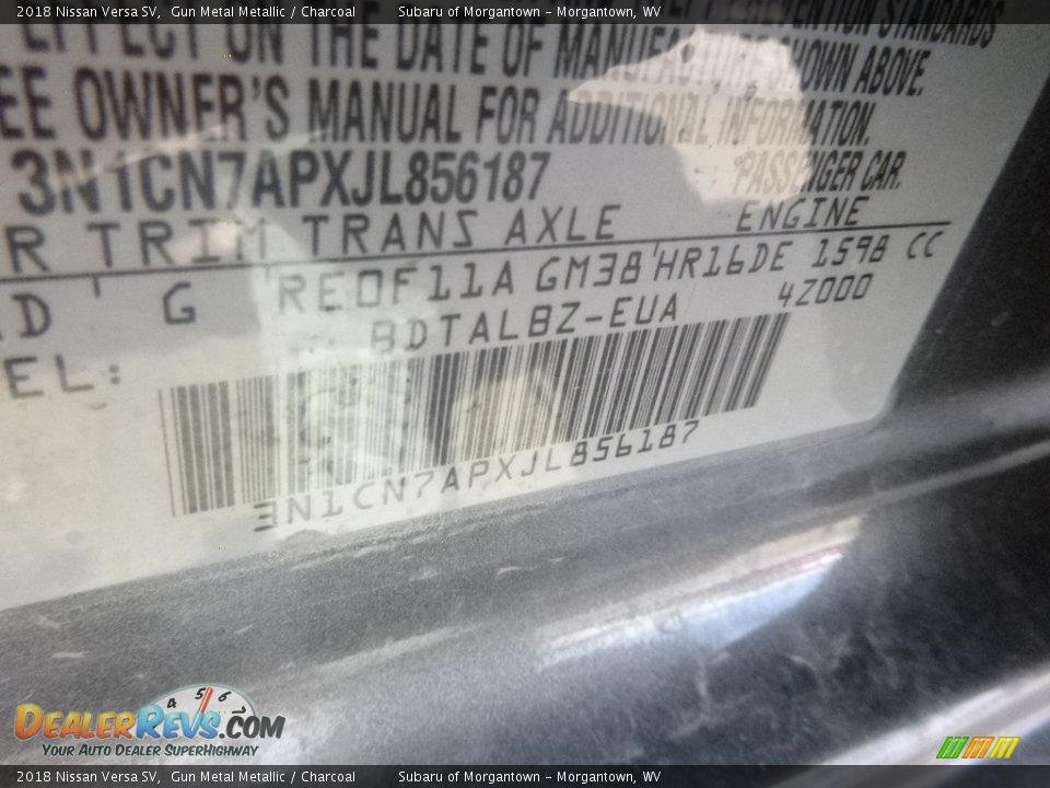 2018 Nissan Versa SV Gun Metal Metallic / Charcoal Photo #17