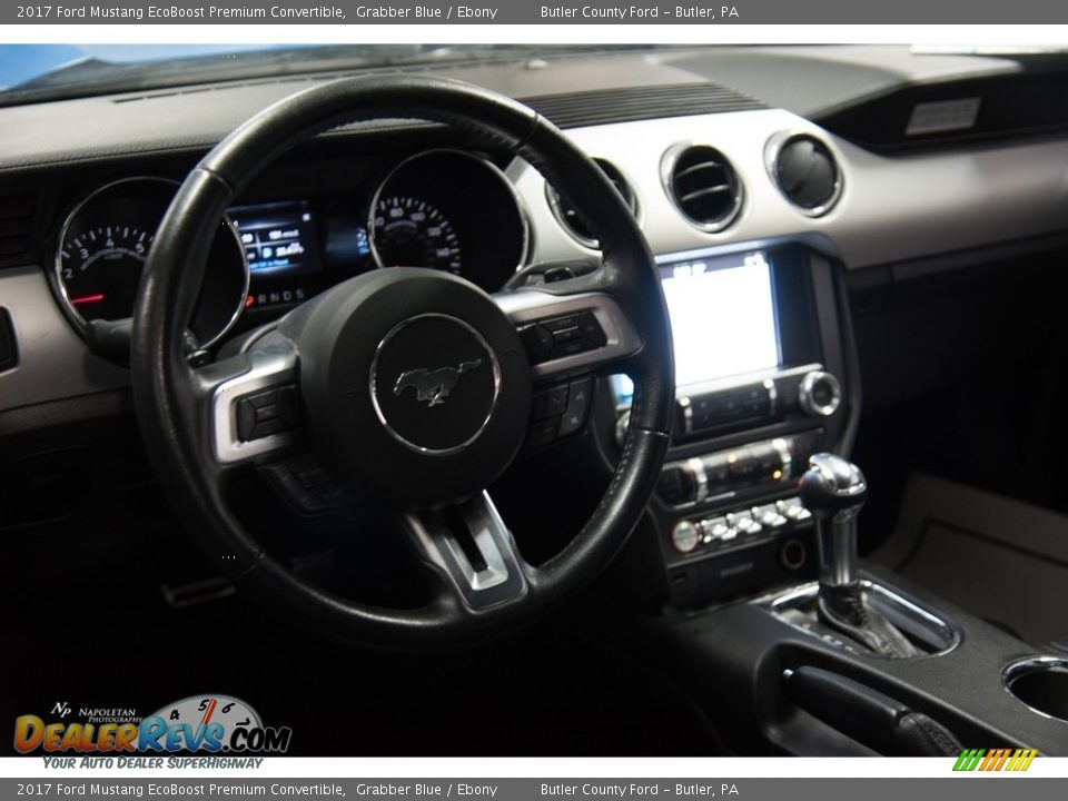 2017 Ford Mustang EcoBoost Premium Convertible Grabber Blue / Ebony Photo #11
