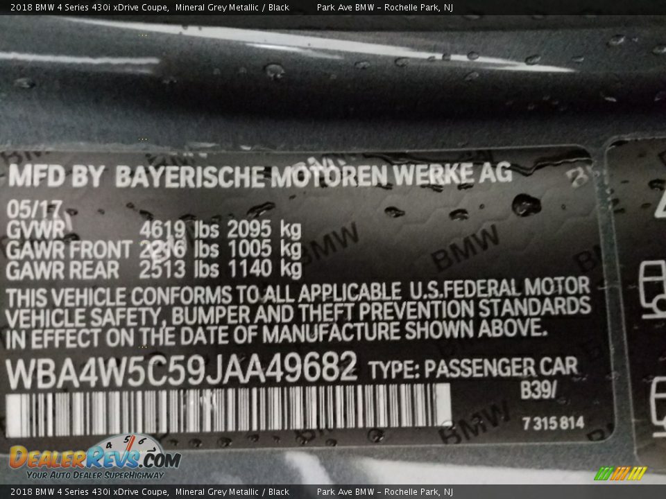 2018 BMW 4 Series 430i xDrive Coupe Mineral Grey Metallic / Black Photo #28
