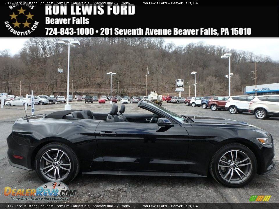 2017 Ford Mustang EcoBoost Premium Convertible Shadow Black / Ebony Photo #1