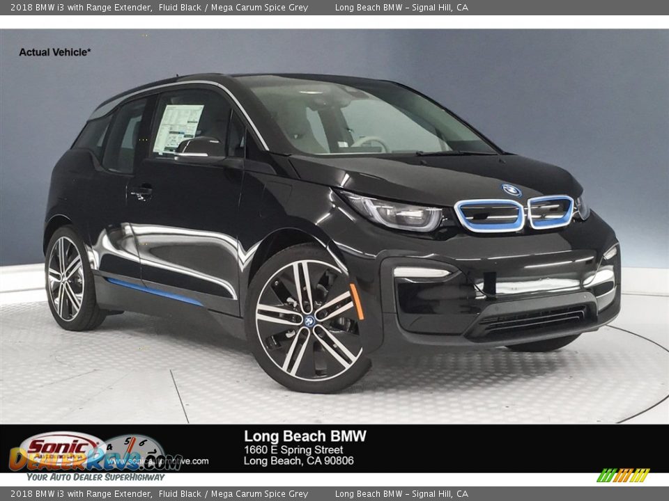 2018 BMW i3 with Range Extender Fluid Black / Mega Carum Spice Grey Photo #1