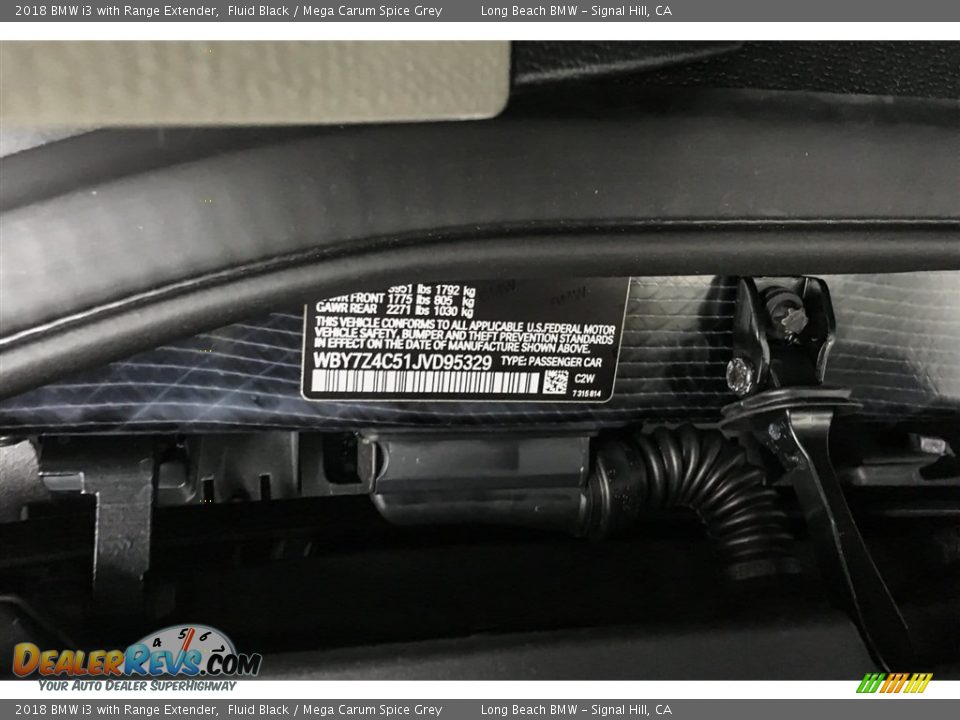 2018 BMW i3 with Range Extender Fluid Black / Mega Carum Spice Grey Photo #11