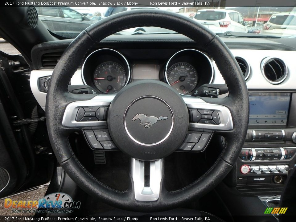 2017 Ford Mustang EcoBoost Premium Convertible Shadow Black / Ebony Photo #16