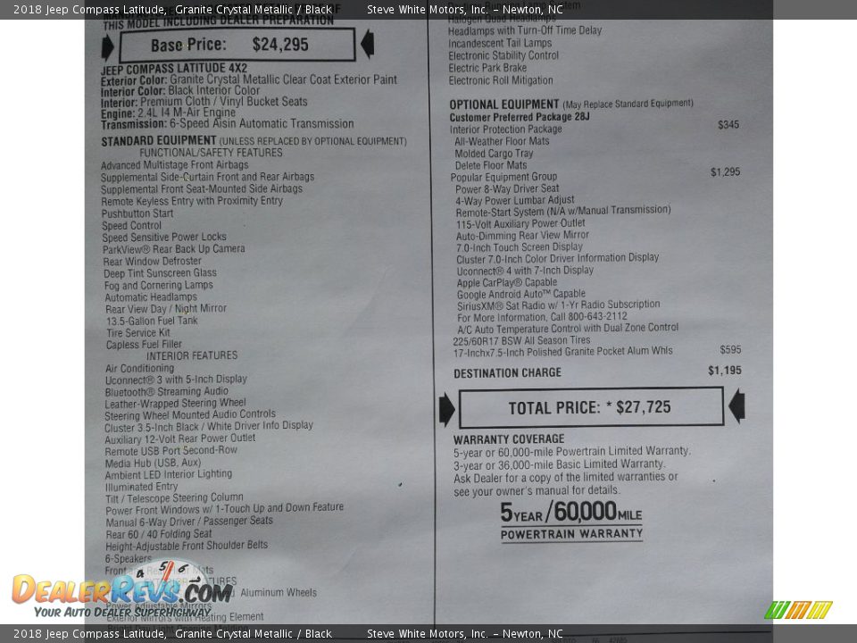 2018 Jeep Compass Latitude Granite Crystal Metallic / Black Photo #34