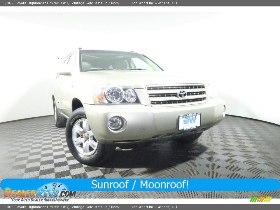 2002 Toyota Highlander Limited 4WD Vintage Gold Metallic / Ivory Photo #1