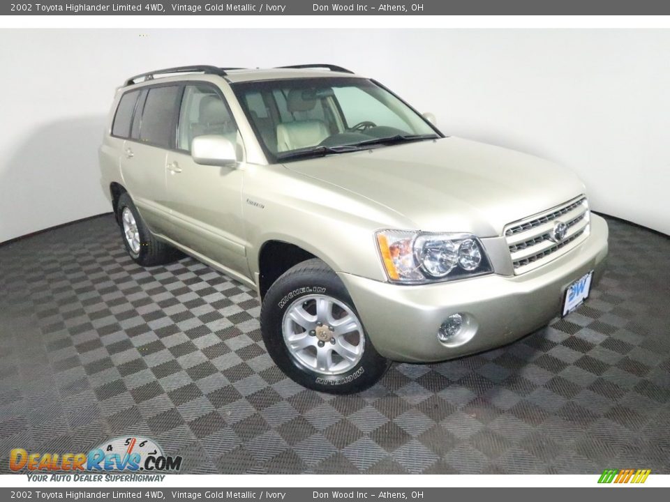 2002 Toyota Highlander Limited 4WD Vintage Gold Metallic / Ivory Photo #5