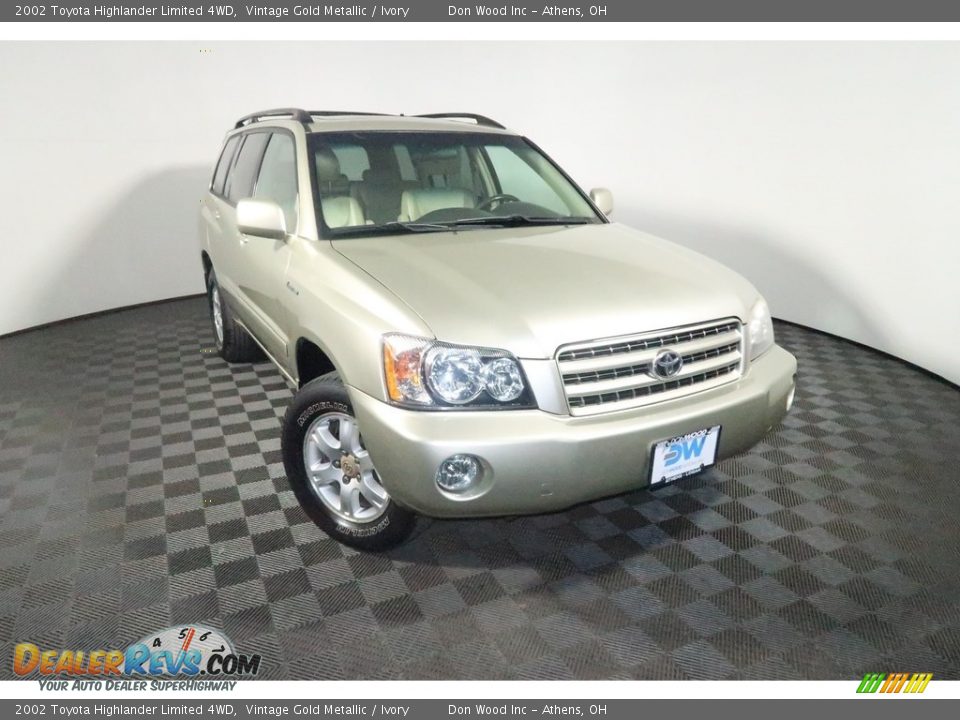 2002 Toyota Highlander Limited 4WD Vintage Gold Metallic / Ivory Photo #6