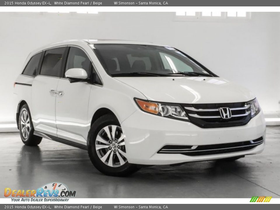 2015 Honda Odyssey EX-L White Diamond Pearl / Beige Photo #12