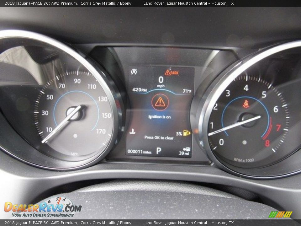 2018 Jaguar F-PACE 30t AWD Premium Corris Grey Metallic / Ebony Photo #30