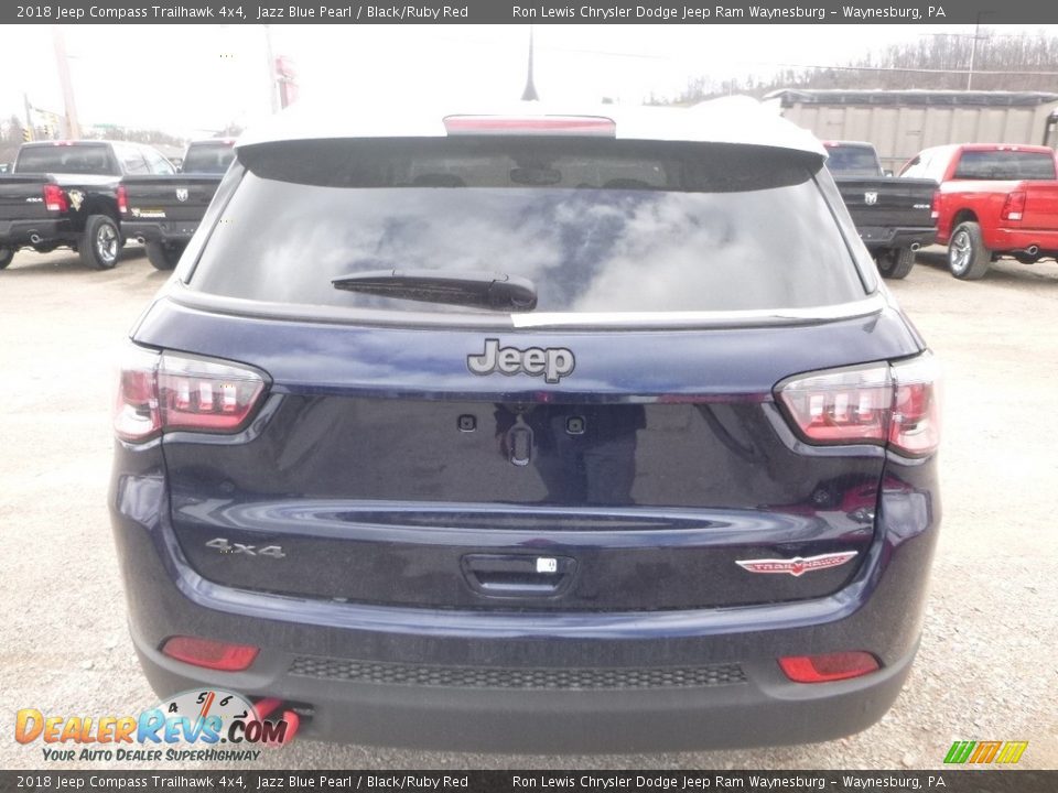 2018 Jeep Compass Trailhawk 4x4 Jazz Blue Pearl / Black/Ruby Red Photo #4