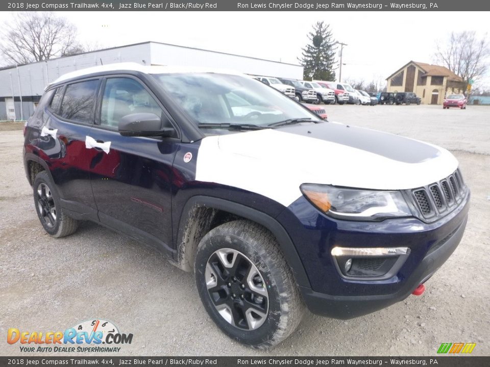 2018 Jeep Compass Trailhawk 4x4 Jazz Blue Pearl / Black/Ruby Red Photo #7