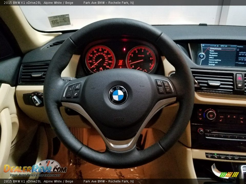 2015 BMW X1 xDrive28i Alpine White / Beige Photo #20