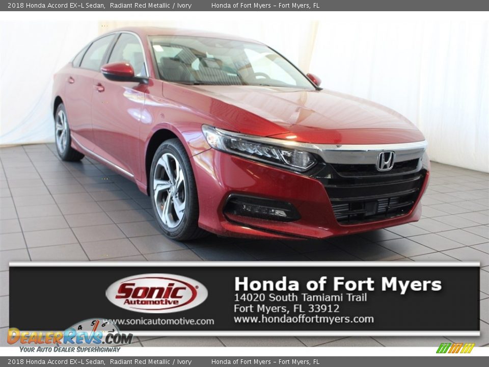2018 Honda Accord EX-L Sedan Radiant Red Metallic / Ivory Photo #1
