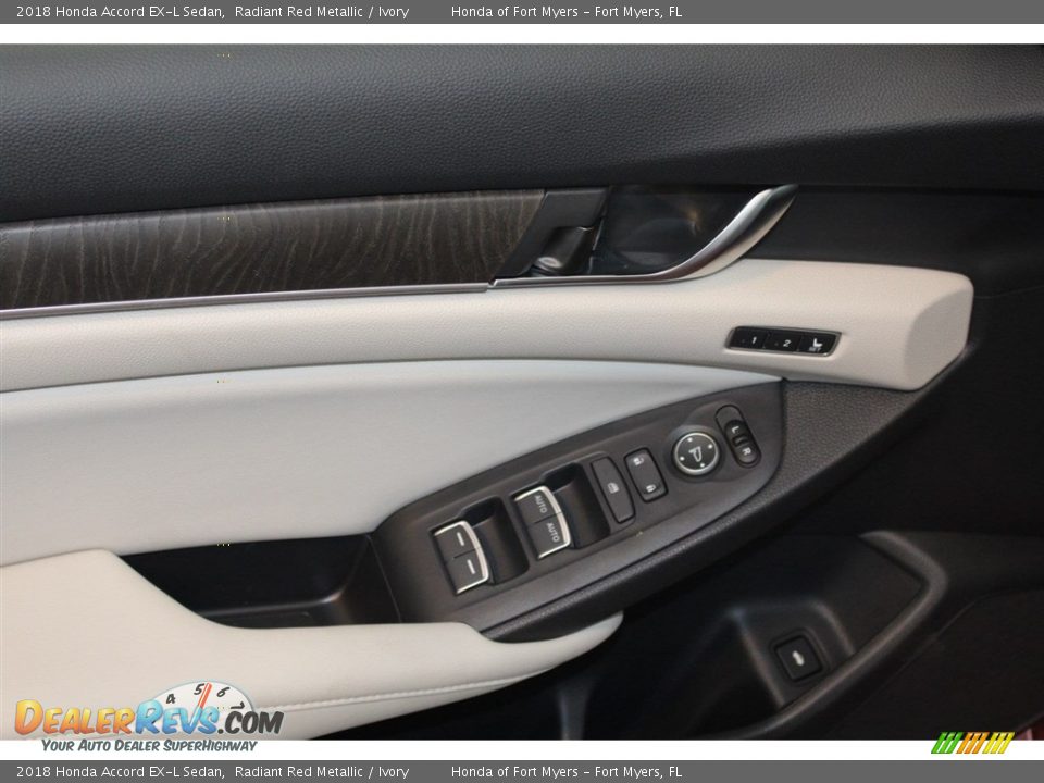2018 Honda Accord EX-L Sedan Radiant Red Metallic / Ivory Photo #14