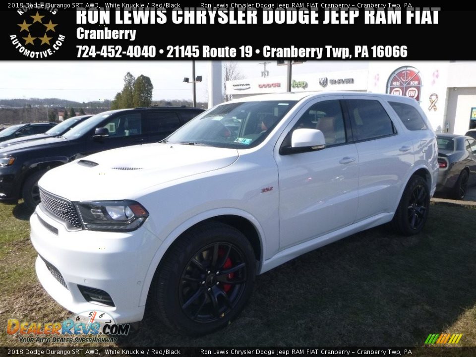 2018 Dodge Durango SRT AWD White Knuckle / Red/Black Photo #1
