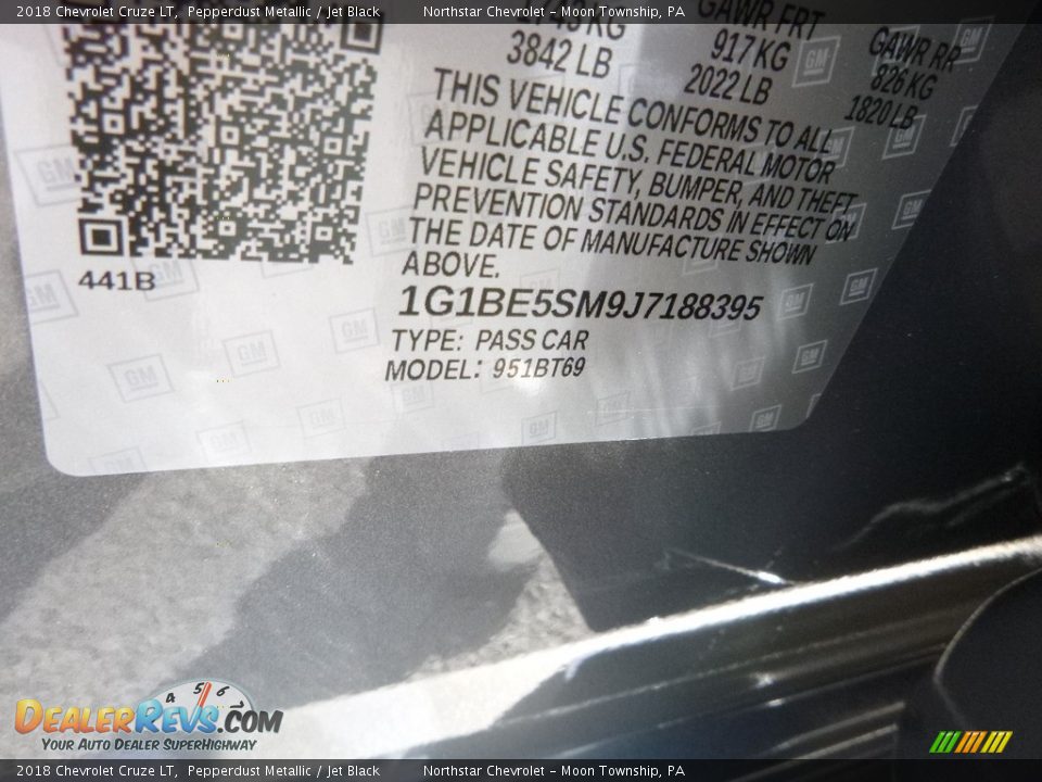 2018 Chevrolet Cruze LT Pepperdust Metallic / Jet Black Photo #16