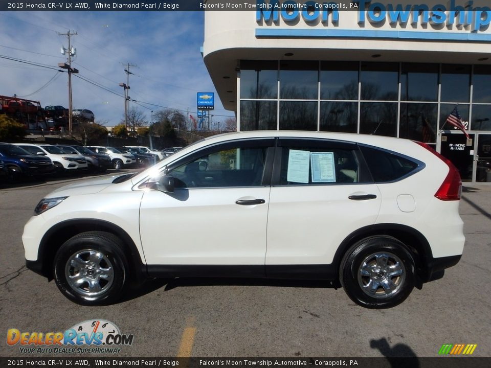 2015 Honda CR-V LX AWD White Diamond Pearl / Beige Photo #2