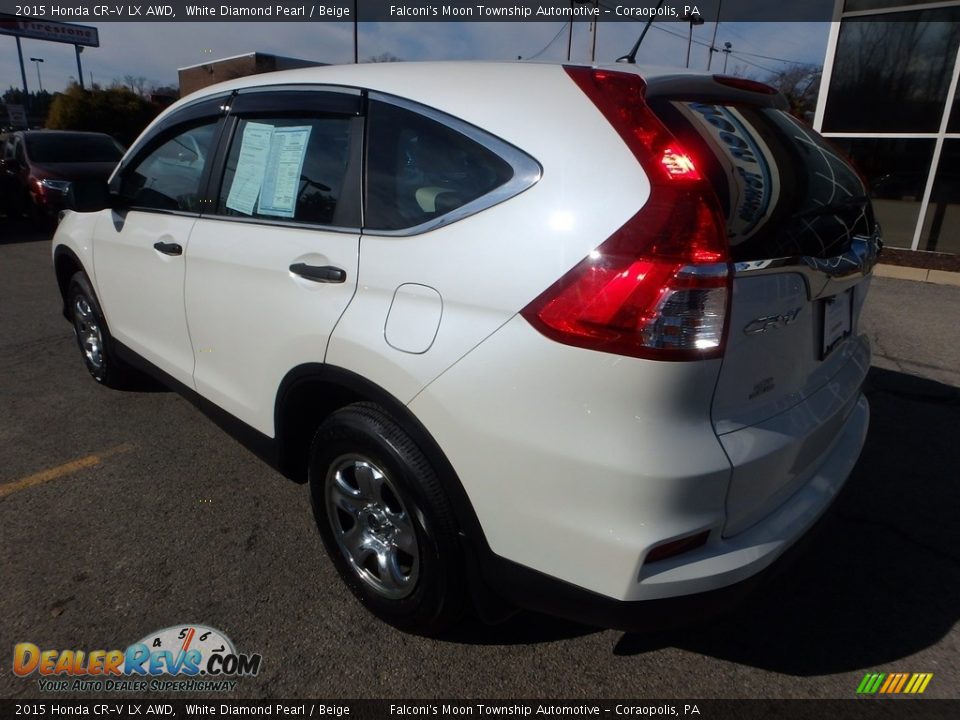 2015 Honda CR-V LX AWD White Diamond Pearl / Beige Photo #3