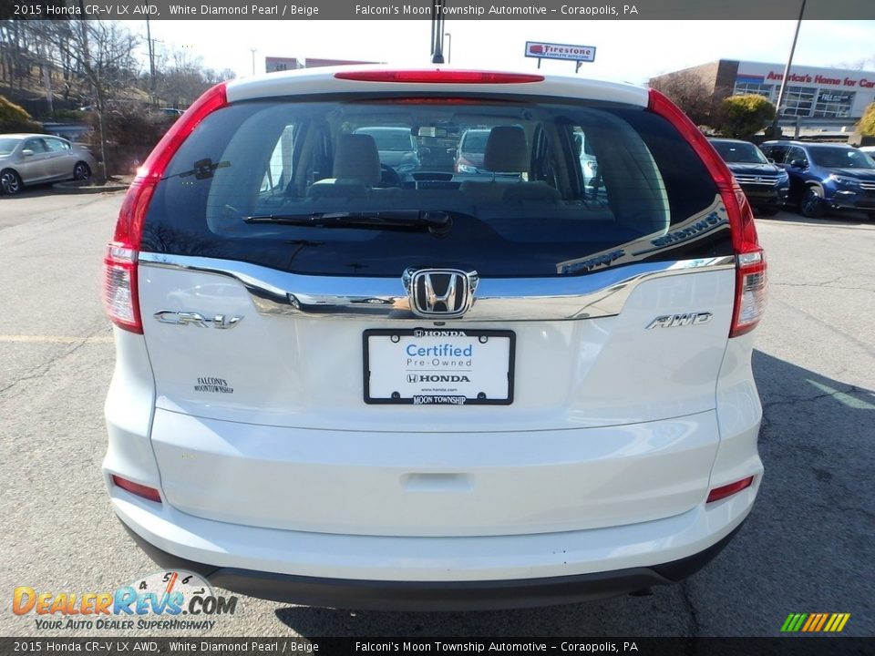 2015 Honda CR-V LX AWD White Diamond Pearl / Beige Photo #4