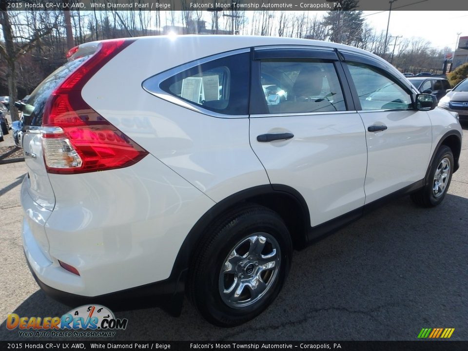 2015 Honda CR-V LX AWD White Diamond Pearl / Beige Photo #6