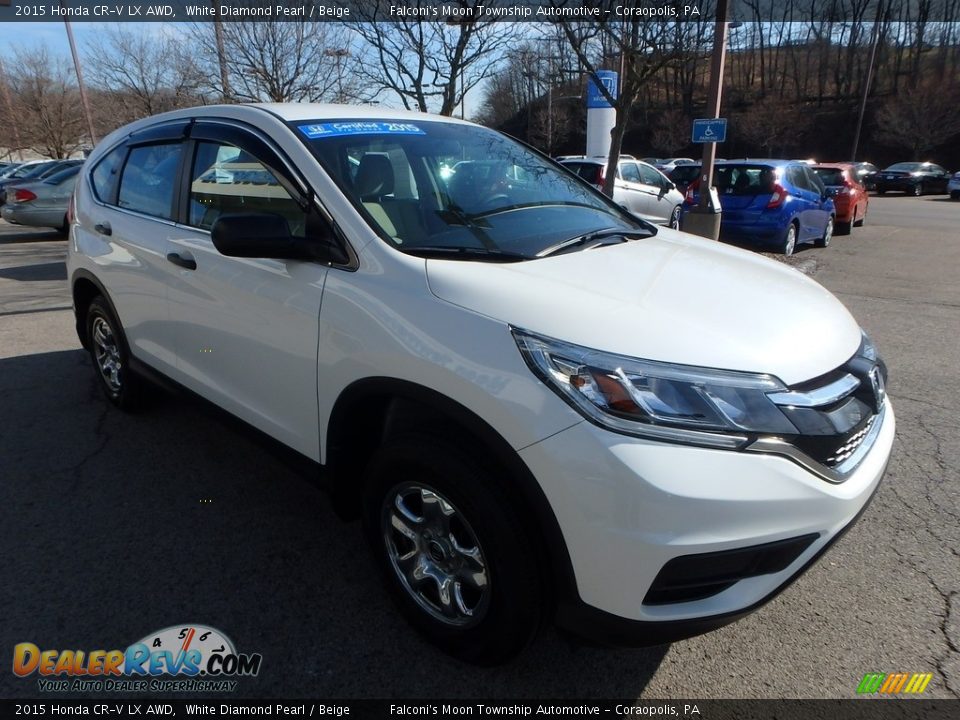 2015 Honda CR-V LX AWD White Diamond Pearl / Beige Photo #8