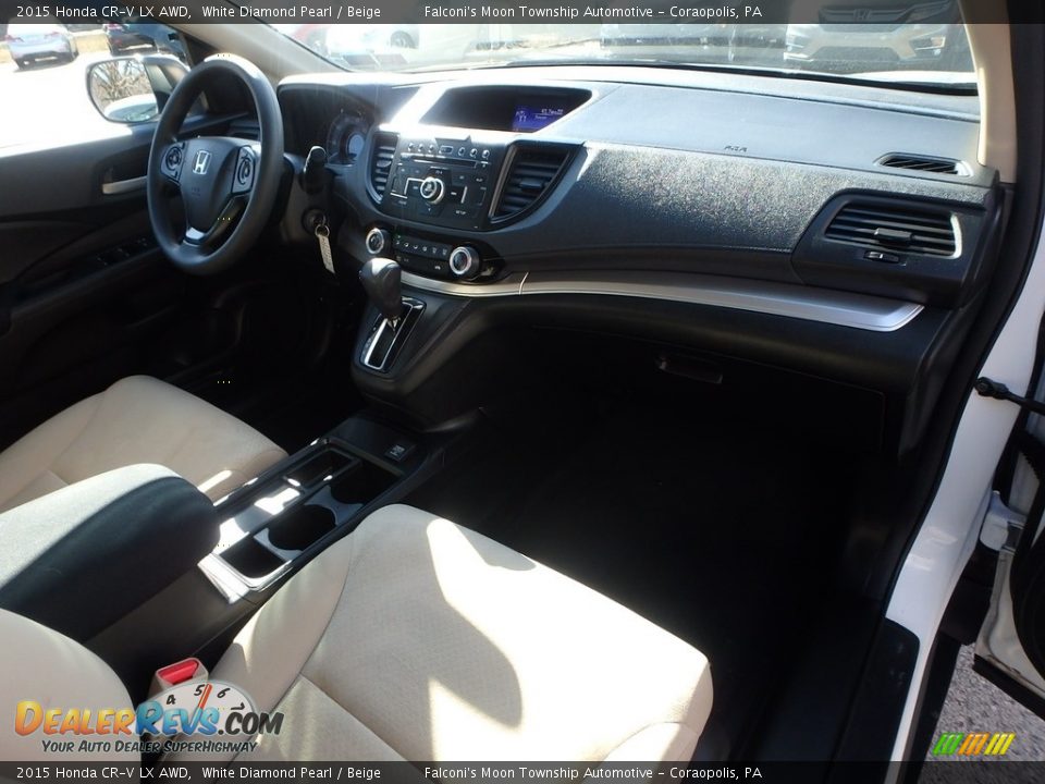 2015 Honda CR-V LX AWD White Diamond Pearl / Beige Photo #12