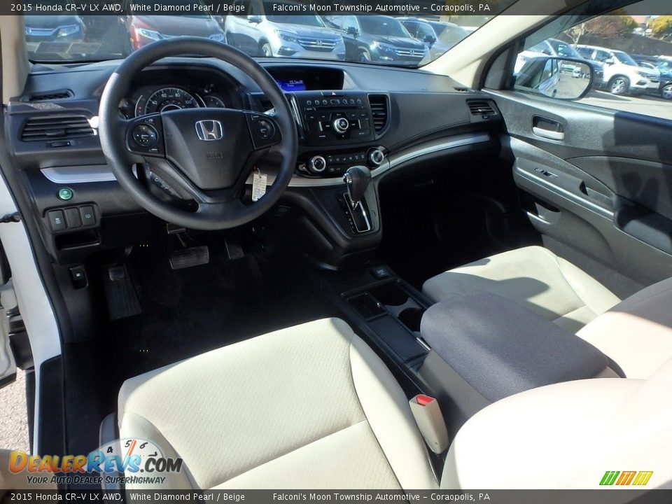 2015 Honda CR-V LX AWD White Diamond Pearl / Beige Photo #18